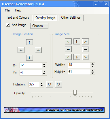 Userbar Generator image customised