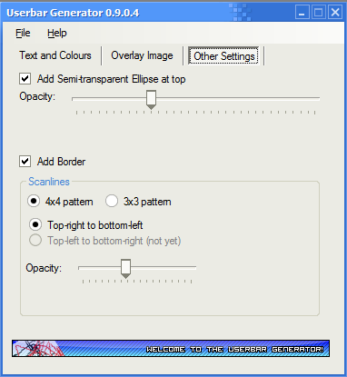 Userbar Generator additional options